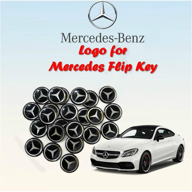 Set 50 Miếng Dán Logo 14mm Thay Thế Cho Chìa Khóa Xe Hơi Mercedes benz