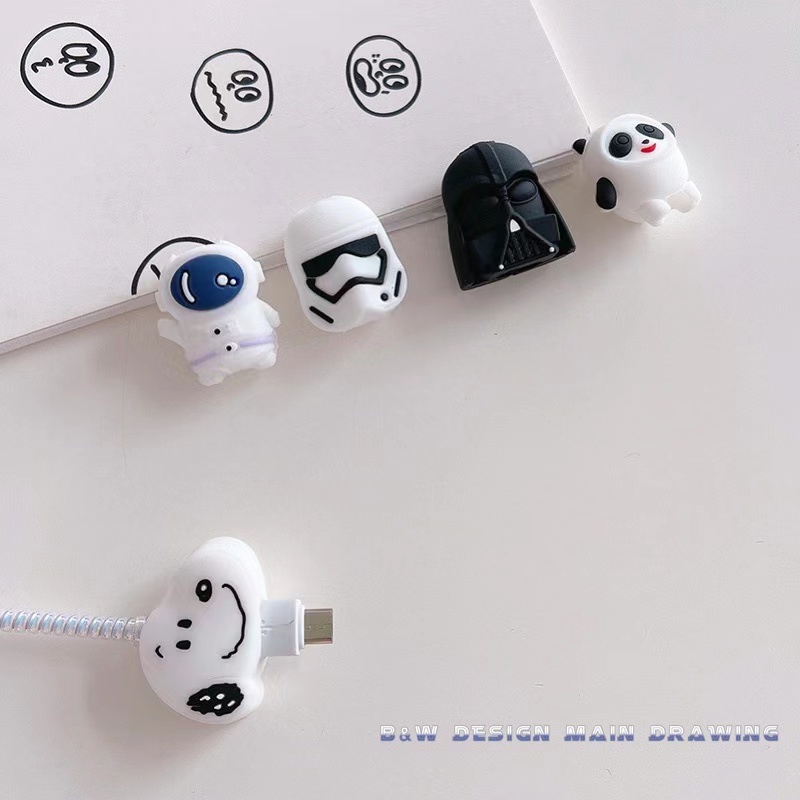 Vỏ Bọc Bảo Vệ Dây Cáp Sạc USB Họa Tiết Hoạt Hình Dễ Thương Cho iphone