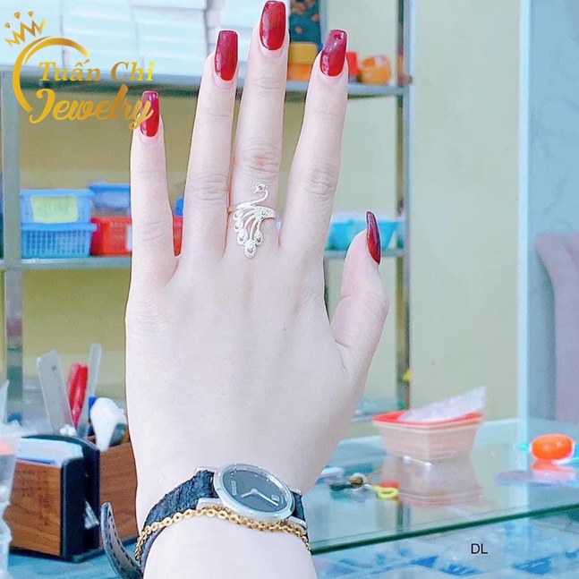Nhẫn Bạc Hình Con Công cá Tính, Mẫu Mới Cực Hot, Nhẫn Dáng Hở