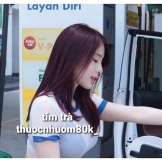Thuốc nhuộm tóc MÀU TÍM TRÀ ( tặng kèm oxy trợ dưỡng + găng tay)