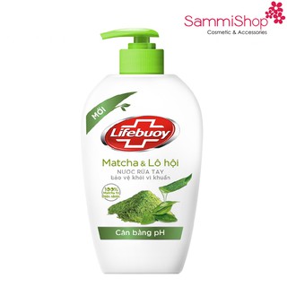 Nước rửa tay diệt khuẩn cân bằng PH Lifebuoy matcha và nha đam(500g)
