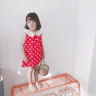 Váy xuông chấm bi cho bé gái
