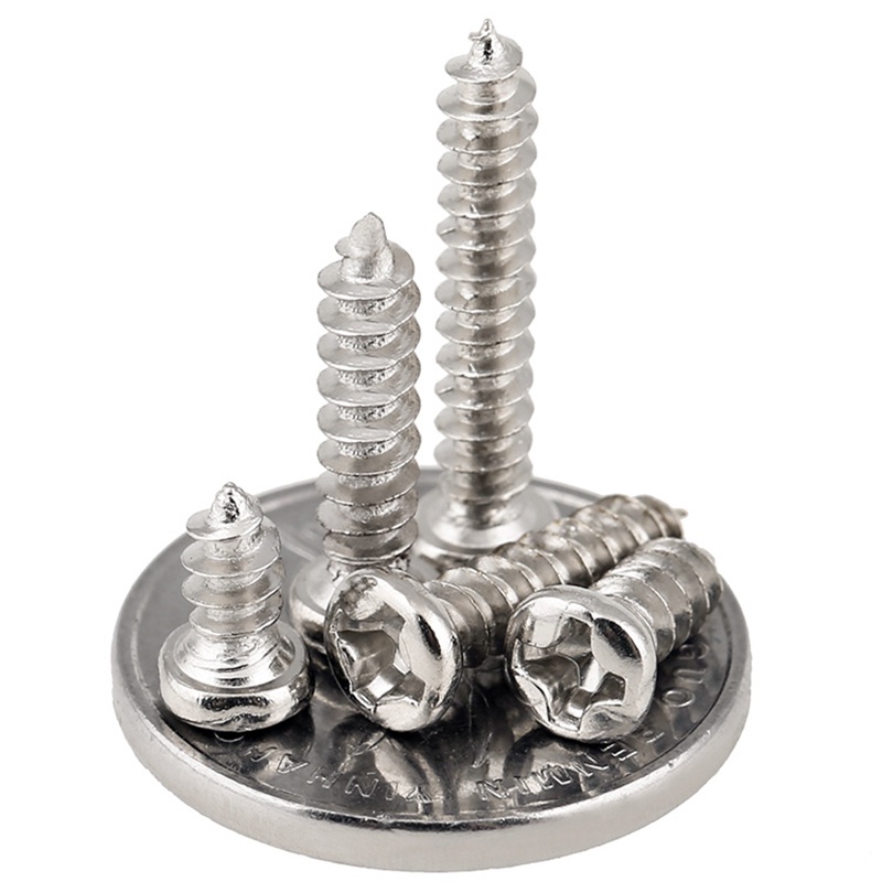 M1-M4 Nickel Mạ Vít Tự Khai Thác đầu Tròn Chữ Thập Vít Tường Thép Carbon Tự Khai Thác