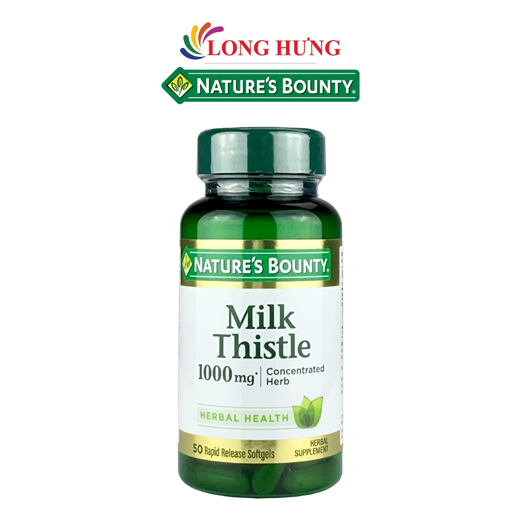Viên uống Nature's Bounty Milk Thistle 1000mg hỗ trợ thải độc gan (50 viên)