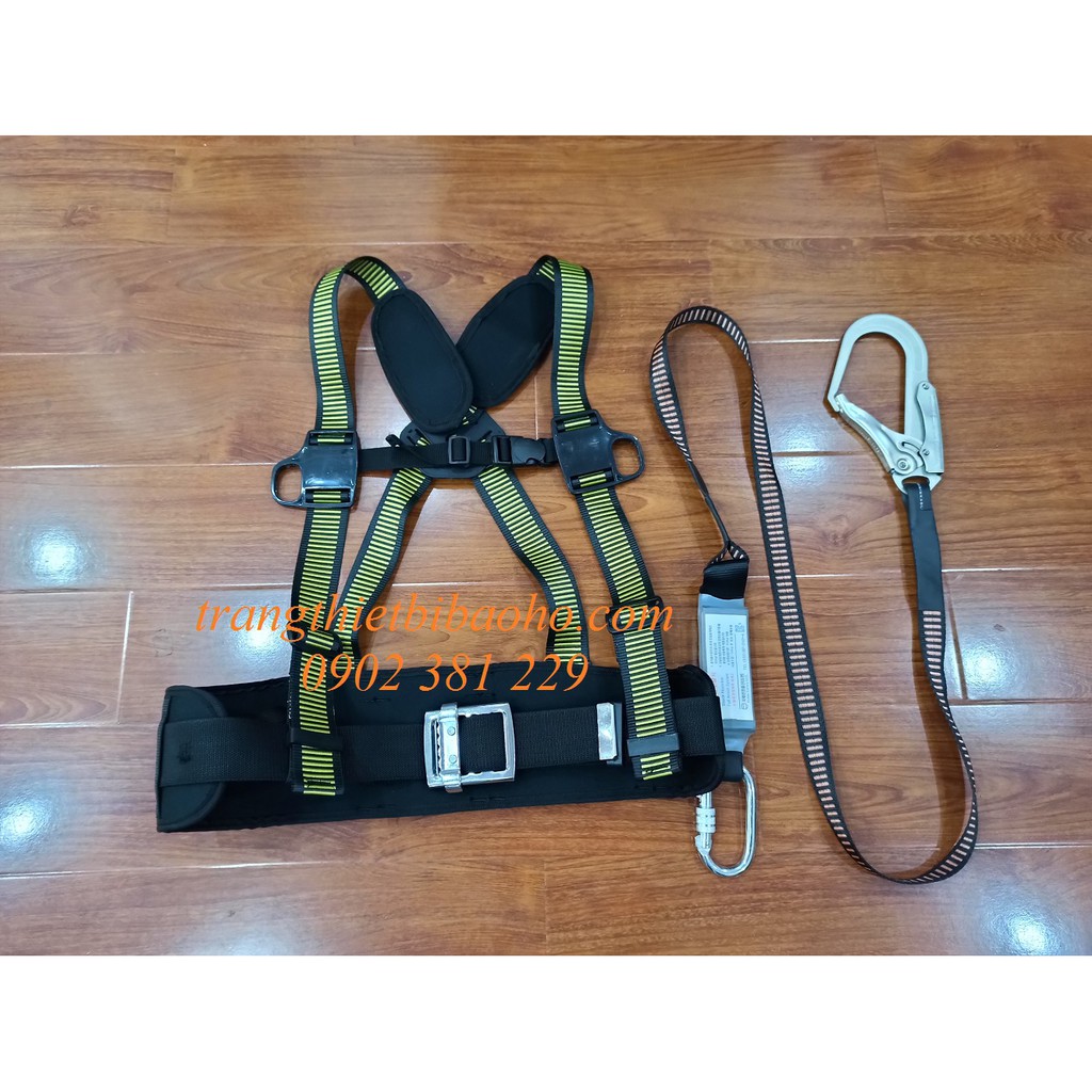 Dây an toàn bán thân Kukje Hàn Quốc1 móc thép mạ Niken CHỐNG SỐC - DBT-HQKJ-1MT(B)