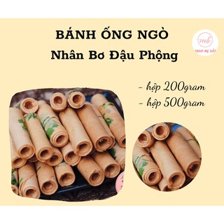 Bánh Ống Ngò Nhân Bơ Đậu Phộng - Hũ 200gram và 500gram - Shop Mẹ Bắp [Bánh Tuổi Thơ]