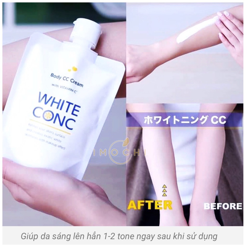 Sữa dưỡng thể trắng da White Conc Body White CC Cream Nhật Bản túi 200g - Dưỡng trắng da, mờ vết thâm, chống lão hóa