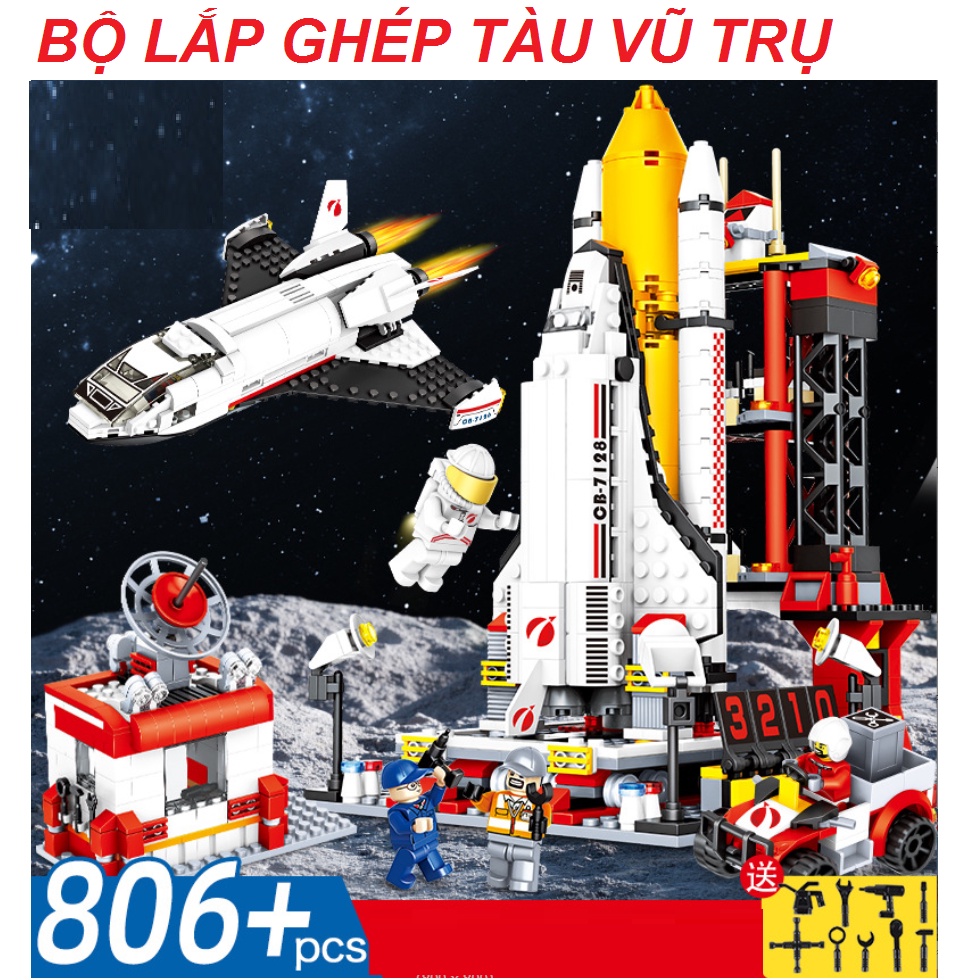 Mô hình lắp ghép lego trạm phóng vũ trụ gồm 860 chi tiết đồ chơi trẻ em MS-7128