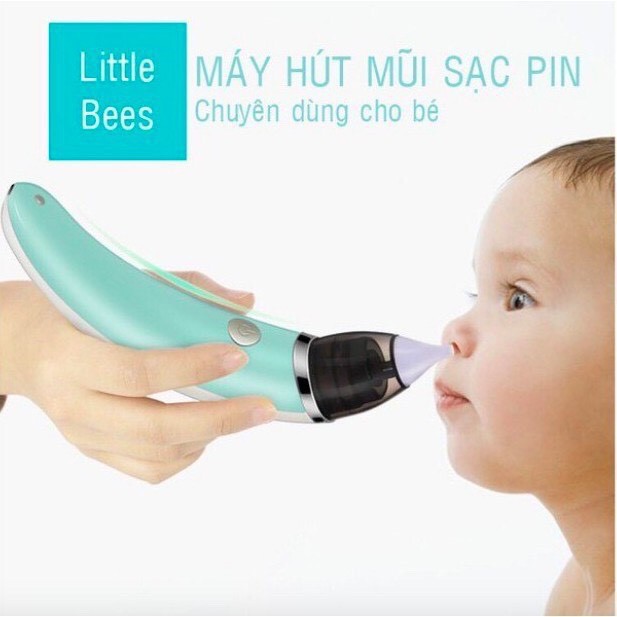 Máy hút mũi điện tử mini Little bees WX 102, máy với 5 cấp độ, đầu Silicon siêu mềm an toàn tuyệt đối với trẻ sơ sinh