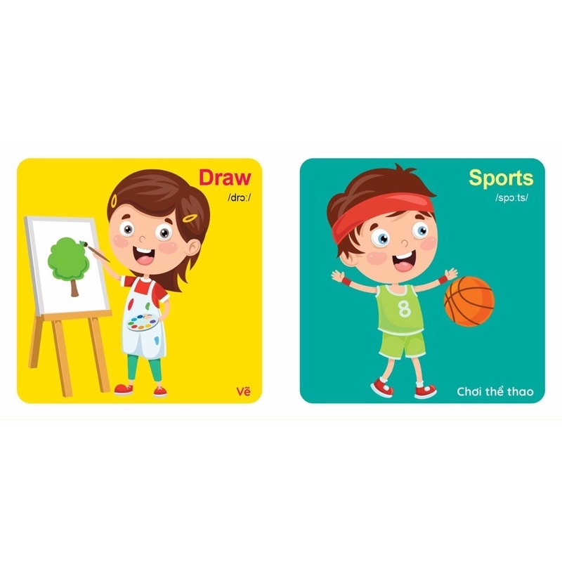 Flashcard - Bộ thẻ thư viện hình ảnh đầu tiên cho bé My First Picture Book 8 chủ đề song ngữ Anh Việt quét mã QR nghe
