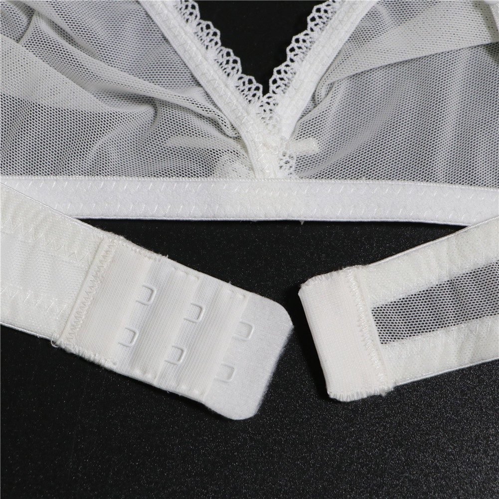 Varsbaby sexy bra+panties 2PC temptation mesh lace plus size bra and panty transparent unlined S-2XL underwear set D308TS+N083SJ
