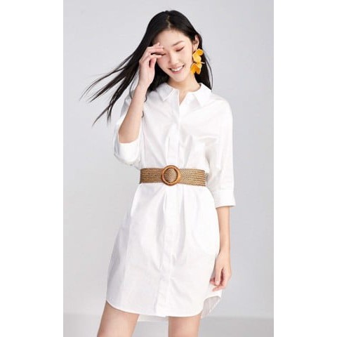 Đầm nữ công sở Zara Trắng kèm Belt vnxk dư xịn