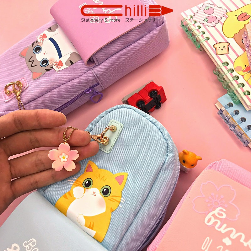 Túi Đựng Bút Beifa Cao Cấp Lovely Cat Back To Spring Nhiều Màu Họa Tiết Xinh Xắn