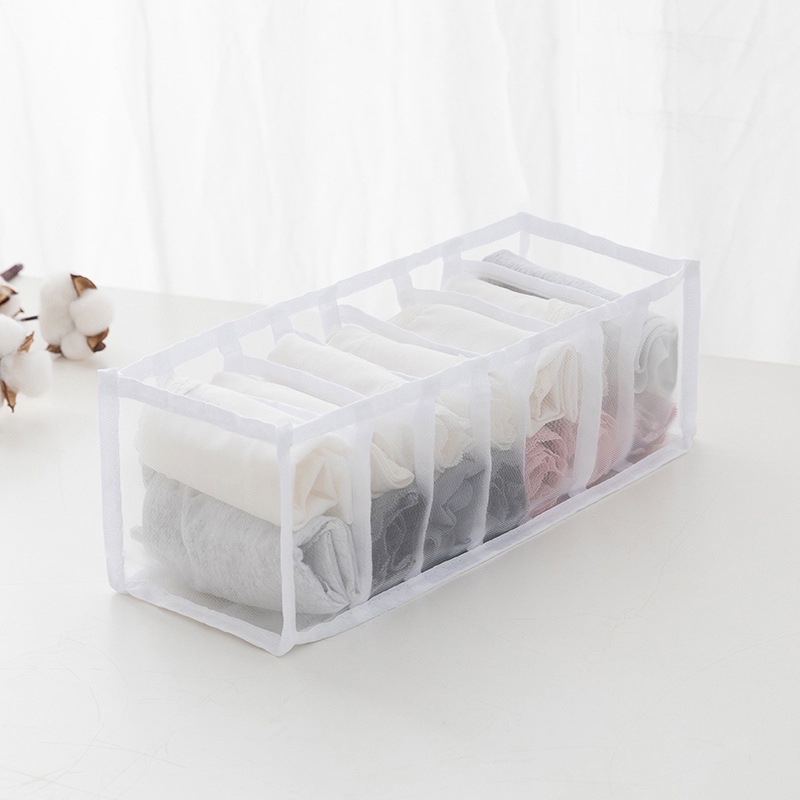 Hộp vải đựng quần áo chia 9,11 ngăn có nắp giỏ đựng quần jean áo sơ mi chia ngăn thông minh sắp xếp gọn gàng