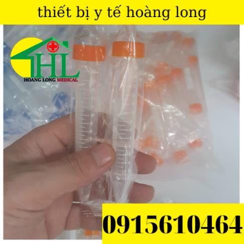 Com Bo 50 Ống Falcon 15ml - Ống Ly Tâm 15ml Nắp Vặn, Đáy Nhọn Tiệt Trùng Từng Cái