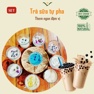Trà sữa tự pha (set 100Gram),Trà sữa thảo mộc tự nhiên Trà Thái xanh, Phúc Long, Hồng Trà, Trân châu đường đen