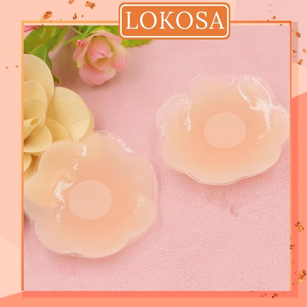 Miếng Dán Ngực LOKOSA Phụ Kiện Đồ Lót Hình Nhũ Hoa Silicon Siêu Bám Dính Có Thể Sử Dụng Nhiều Lần (1 Cặp) PK003