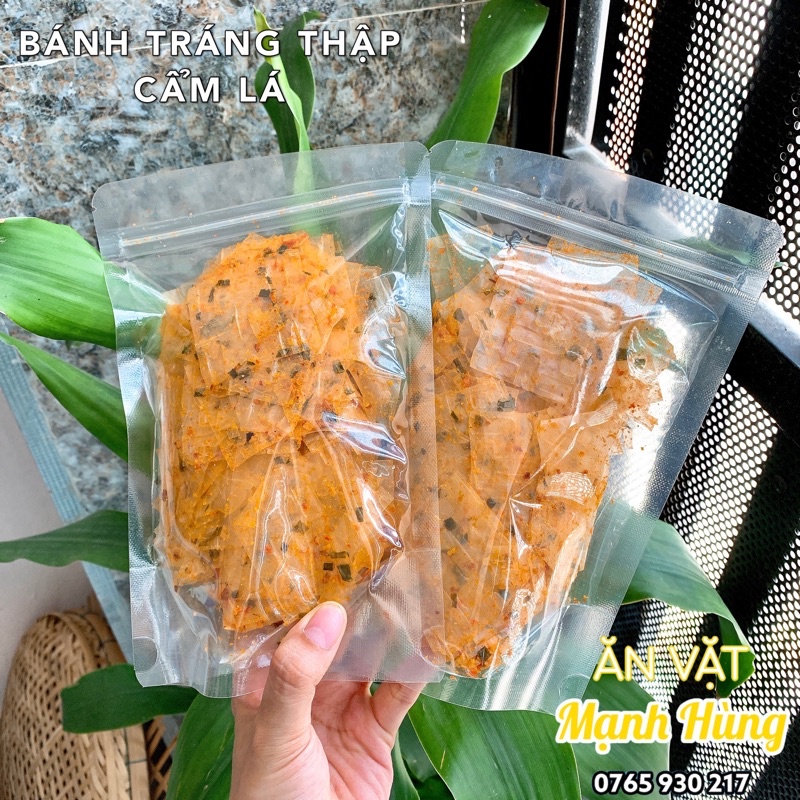 Bánh tráng THẬP CẨM LÁ VUÔNG - Túi zip 100g / 500g - Bánh tráng Mạnh Hùng