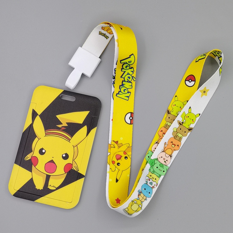 Dây Đeo Thẻ ID / Thẻ ID Bằng PVC In Hình Pokemon Pikachu Dễ Thương Cho Bé