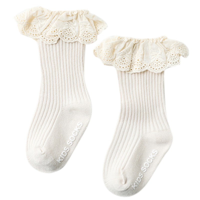 Vớ cotton phối ren xinh xắn dành cho bé gái từ 0-3 tuổi