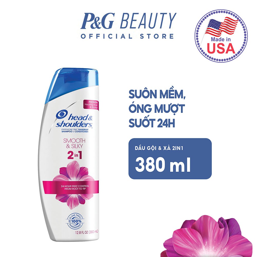 Dầu Gội Và Xả Head &amp; Shoulders Smooth &amp; Silky 2in1 380ml