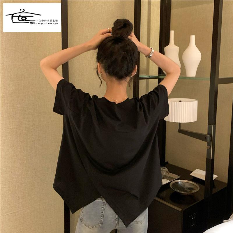 Áo Thun Tay Ngắn Phối Dây Rút Phong Cách Hàn Quốc Thời Trang Cho Nữ