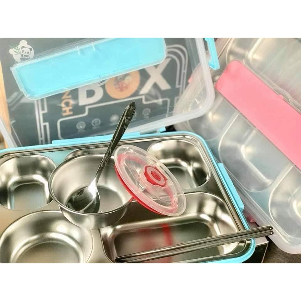 ⛔FREESHIIP⛔ Khay đựng cơm inox 5 ngăn
