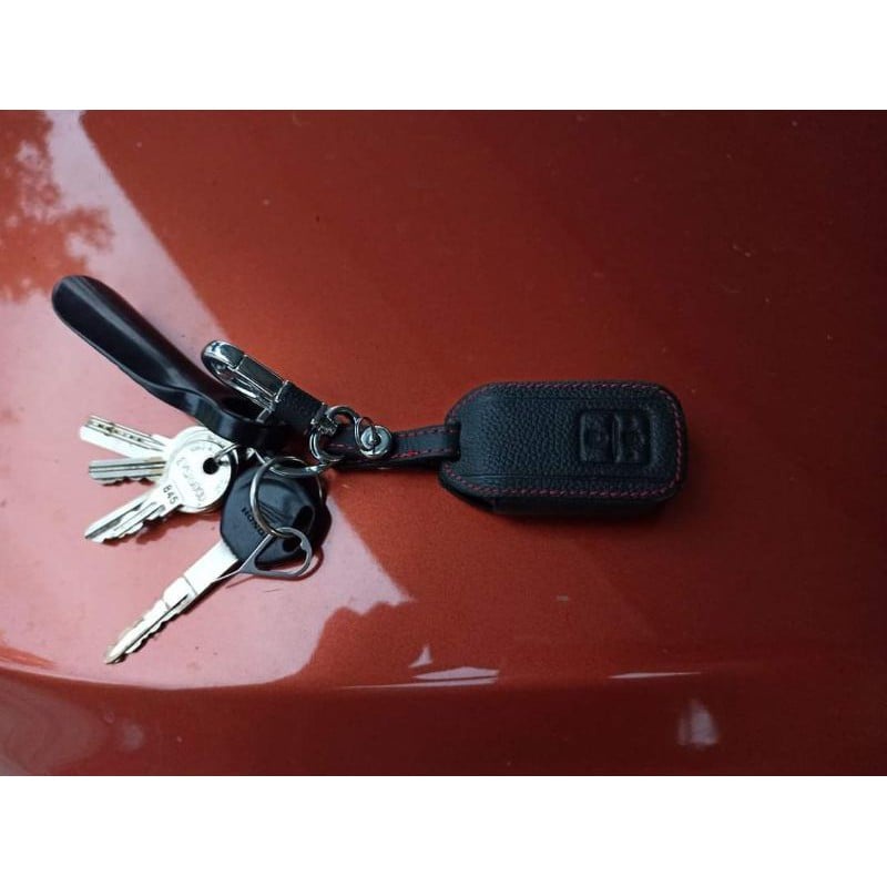 Bao da chìa khoá da thật đính logo nổi dành cho Suzuki XL7, Ertiga