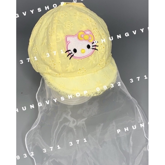 Nón kèm khăn voan cho bé sơ sinh che nắng, che bụi