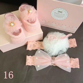 Set tất kèm băng đô cho bé sơ sinh