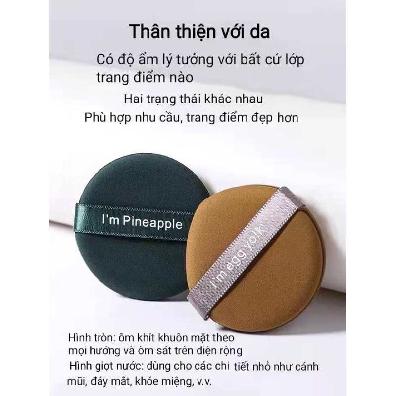 Set 3 bông mút tán kem nền che khuyết điểm