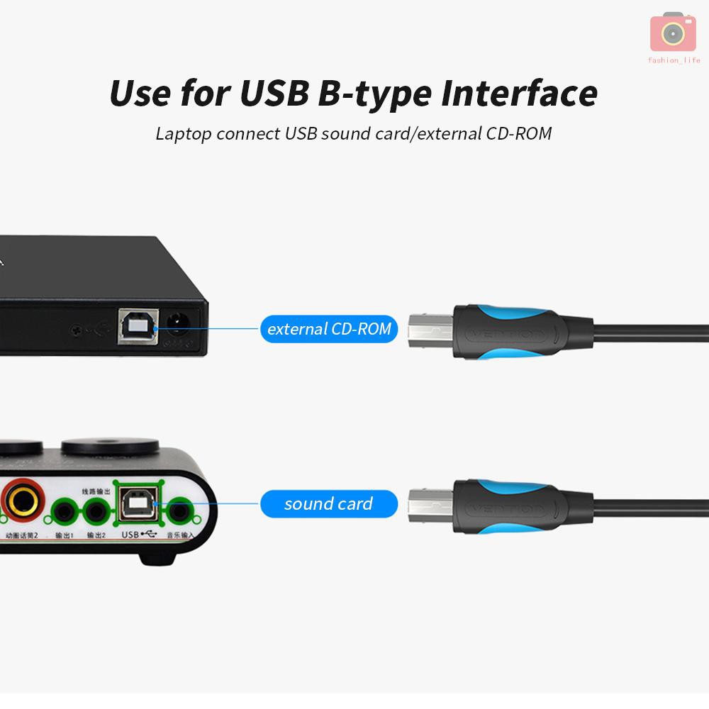 Dây cáp VENTION USB2.0 10m/32.8f màu đen chuyên dụng cho máy in HP//Epson