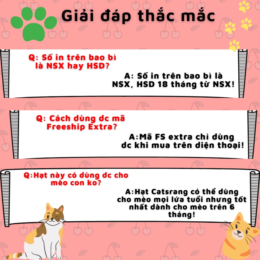 Catsrang 5kg thức ăn hạt cho mèo mọi lứa tuổi date mới (HSD 18 tháng)