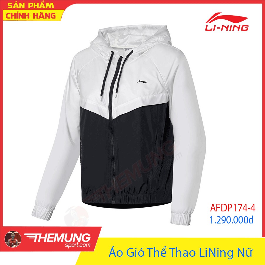 Áo Gió Thể Thao LiNing Nữ Đen Trắng