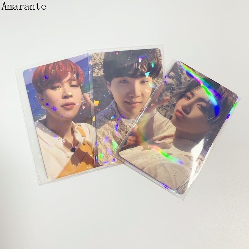 Bộ 50 Thẻ Laser Trong Suốt Bảo Vệ Thẻ Ảnh Kpop YGO MTG