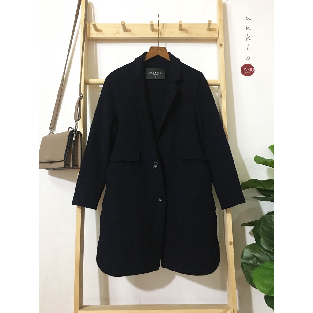 Áo dạ ép màu xanh đen -22D-2hand