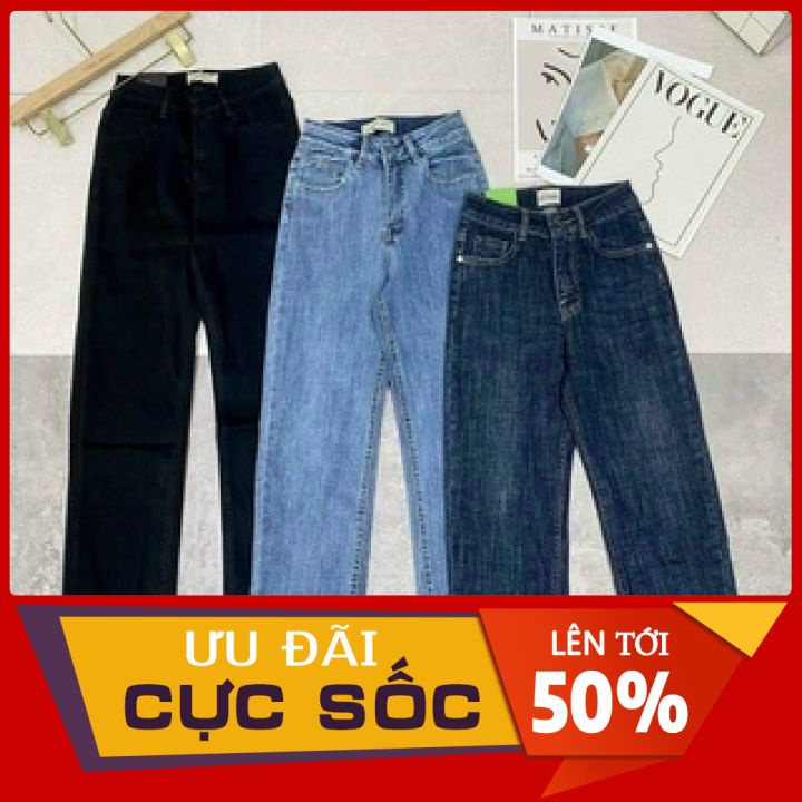 Quần Jeans ống đứng cắt gấu