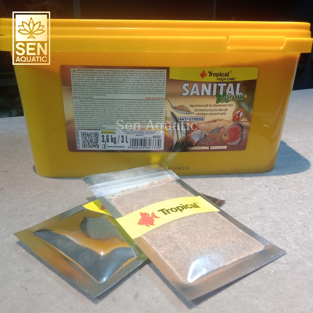 Muối Dưỡng Cá  Sanital Ketapang 50gr - Dưỡng cá, giảm stress cho cá, tái tạo biểu bì và vây cá