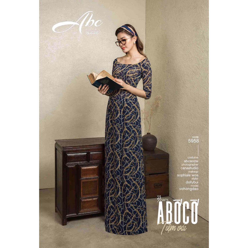 Vải áo dài ABC vol chiffon hoa cỏ