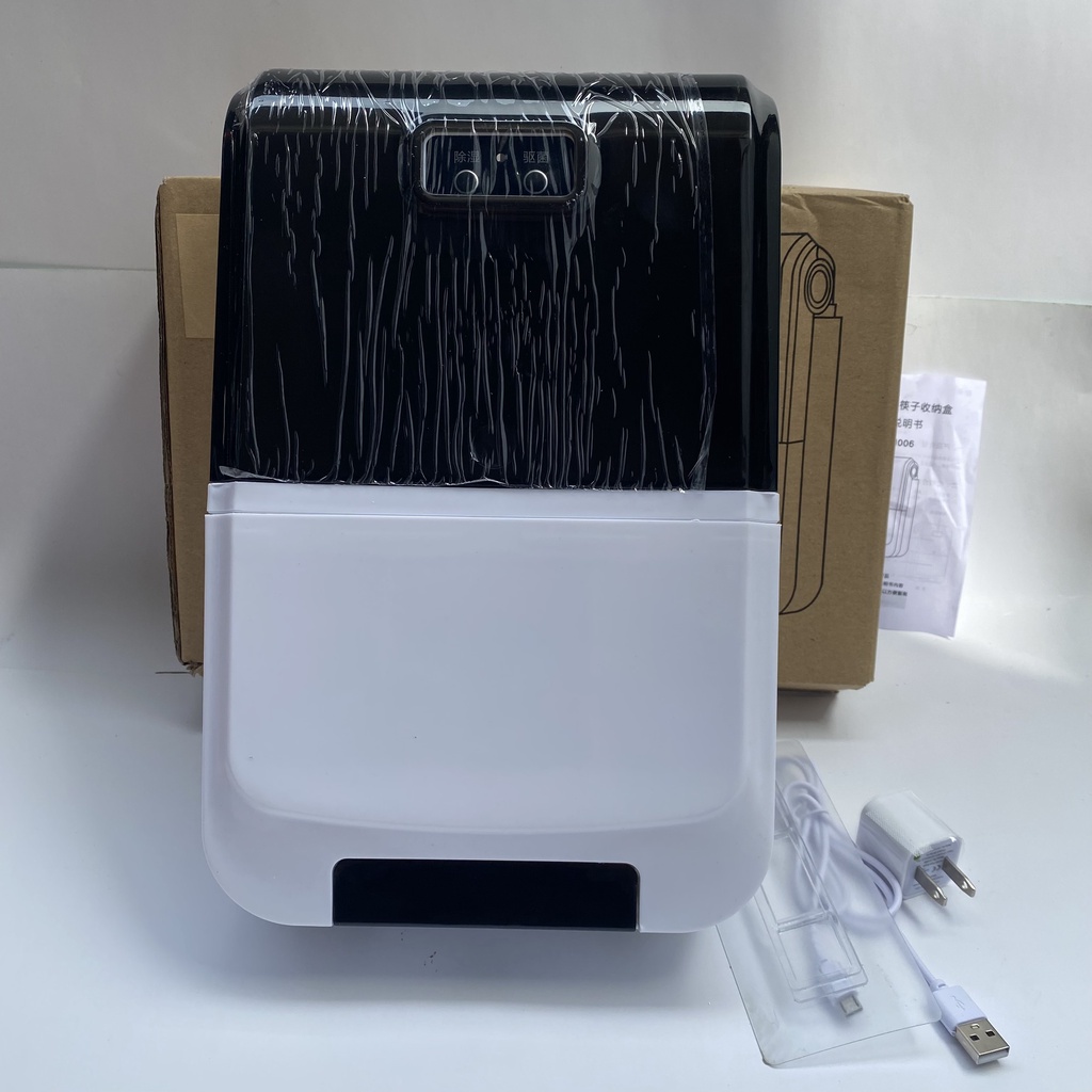 Hộp sấy đũa thìa khử khuẩn treo tường có nắp đậy sấy khô muỗng đũa dùng cổng sạc USB - T2K Shop