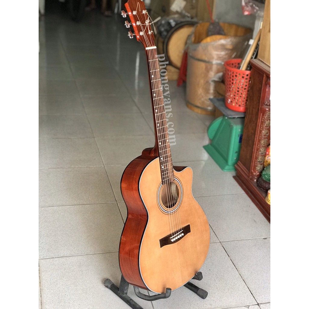 [TẶNG KÈM BAO +PHÍM] Đàn guitar acoustic gỗ hồng đào có ty tặng kèm bao và phím gảy