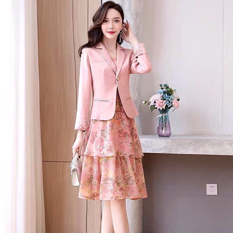 Set váy nữ cao cấp, thiết kế rời 2 mảnh, gồm áo khoác vest và váy xếp 2 sang trọng, thanh lịch NV0921
