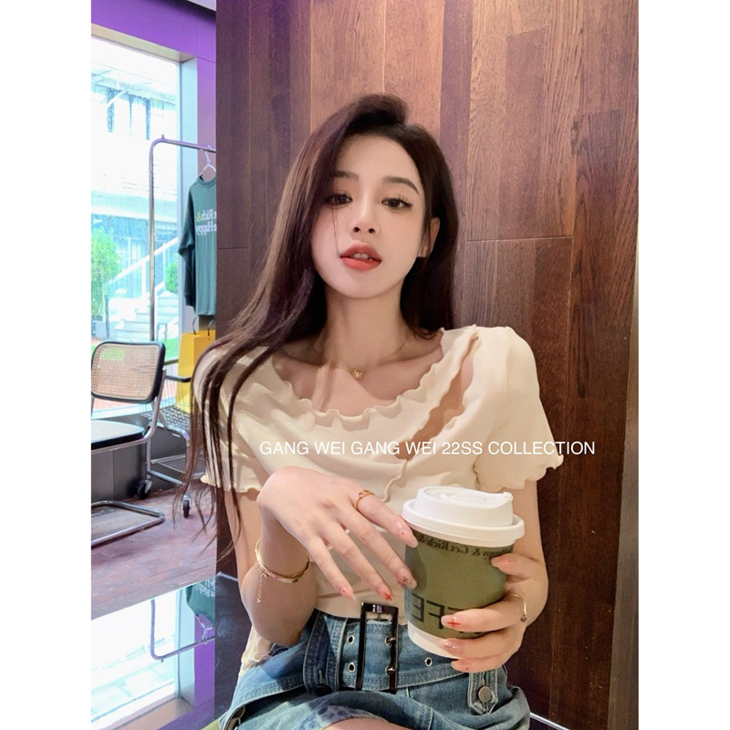 NRVP Áo Thun NgắN Tay DáNg Ôm ThờI Trang Cho Nữ