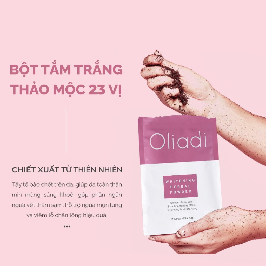 Bột Tắm Trắng OLIADI 23 vị thảo mộc 100% thiên nhiên giúp da sáng khỏe 100g | BigBuy360 - bigbuy360.vn