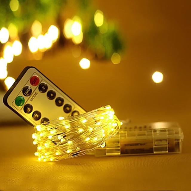 Đèn fairy light nhiều chế độ có REMOTE điều khiển dùng pin aa /usb