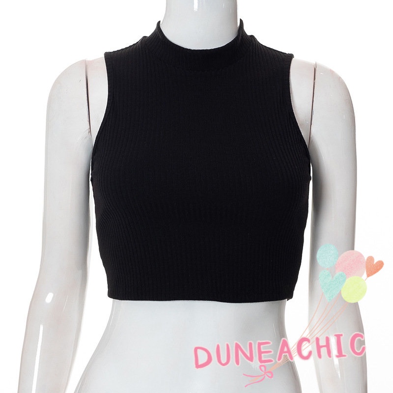 DUNEA Áo tanktop hở lưng màu trơn gợi cảm cho nữ