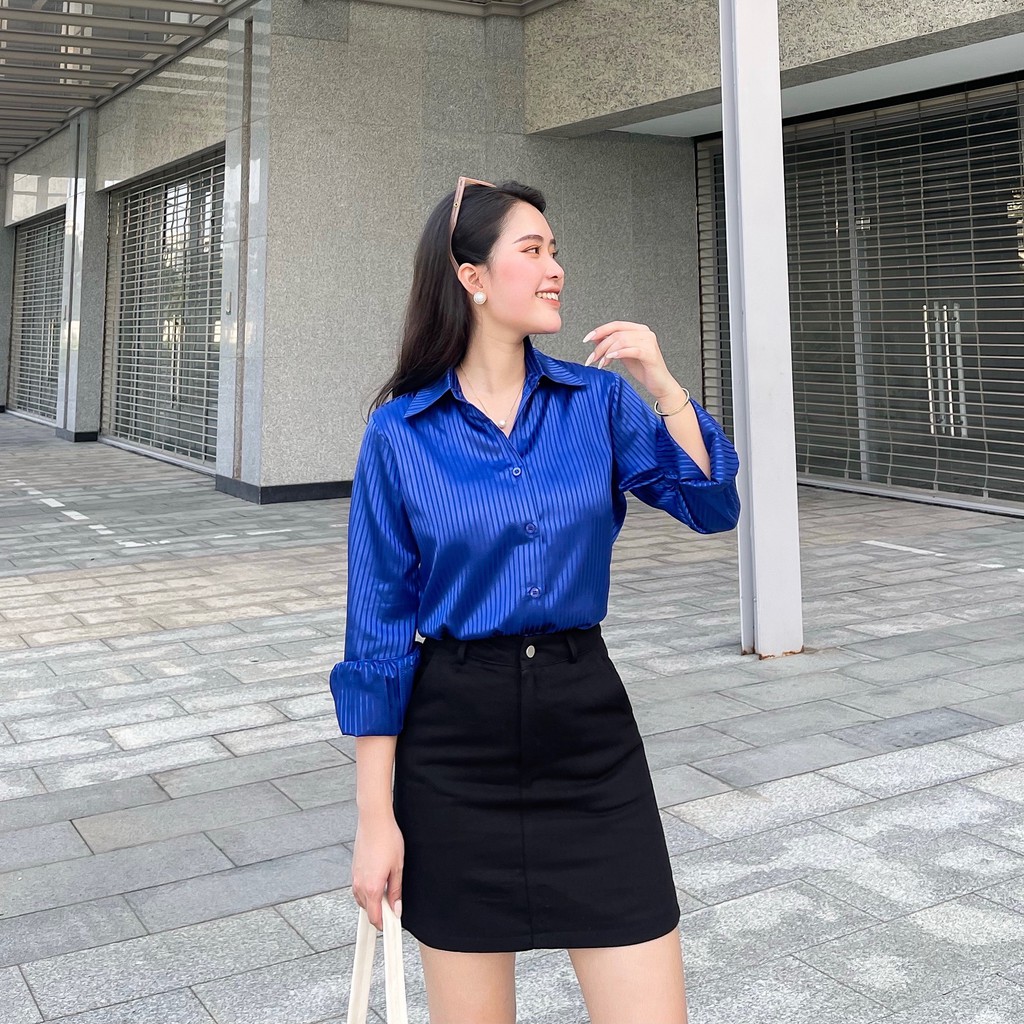 ❌FREESHIP- ÁO SƠ MI CỔ ĐỨC VOAN LỤA SIÊU MÁT MS124