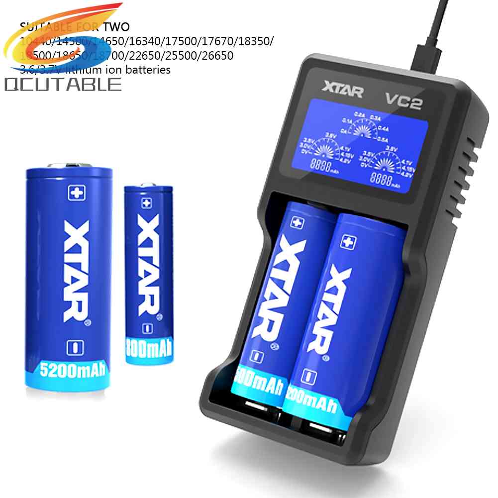 Bộ Sạc Pin Lithium Thông Minh 2 Ngăn XTAR VC2 Màn Hình LCD