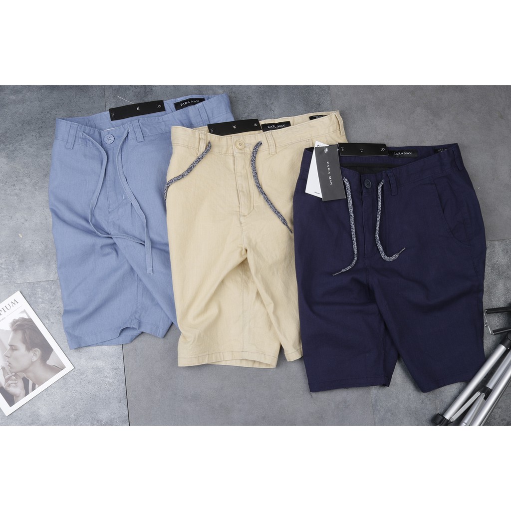 Quần short Linen trơn màu hàng việt nam