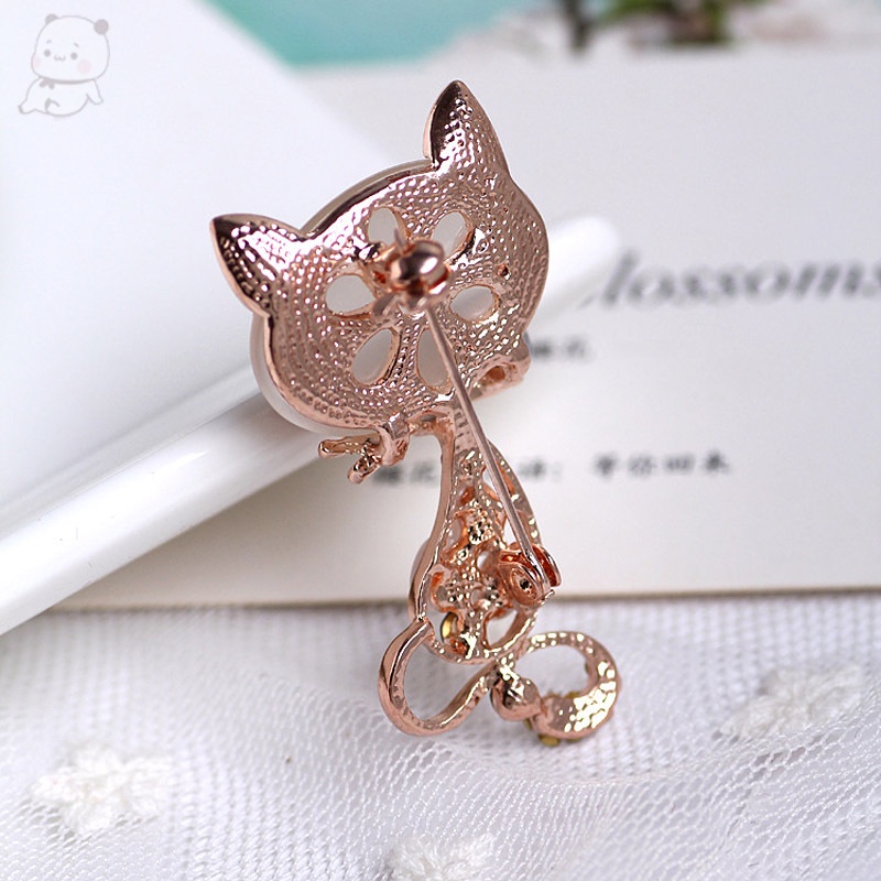 Ghim Cài Áo Hình Con Cáo Đính Đá Opal Thời Trang